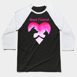 Dog and cat best friend love Baseball T-Shirt